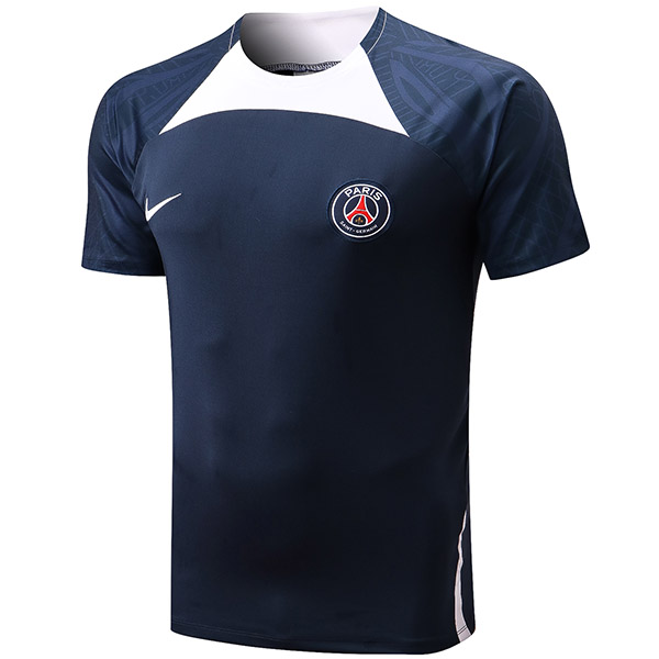 Paris saint-germain training jersey soccer uniform men's shirt football short sleeve sport top t-shirt navy 2022-2023